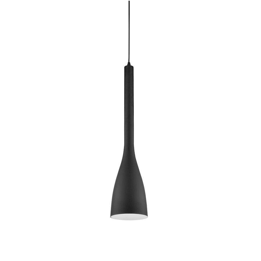 Dainolite 480 6in 1-Light Pendant | Modern Matte Black Aluminum | Kitchen Island & Dining Room | 6 x 6 x 26 in | Model 480-1P-BK