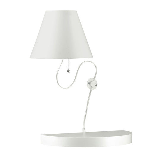 Dainolite 1-Light Wall Sconce | Transitional Matte White and White Hardback Shade | Living Room & Bedroom Accent | Model 504-1W-MW