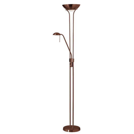 Dainolite Mother/Son 71in Floor Lamp | Contemporary Oil Brushed Bronze Steel | Living Room & Bedroom Reading Light | 1-Light + | Model 505F-OBB