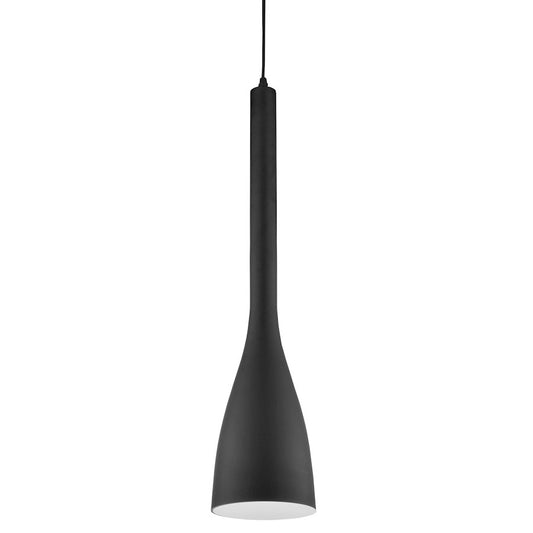 Dainolite 582 1-Light Pendant | Matte Black Aluminum | Kitchen Island & Dining Room | 4.5 x 4.5 x 17.5 in | Model 582-1P-BK