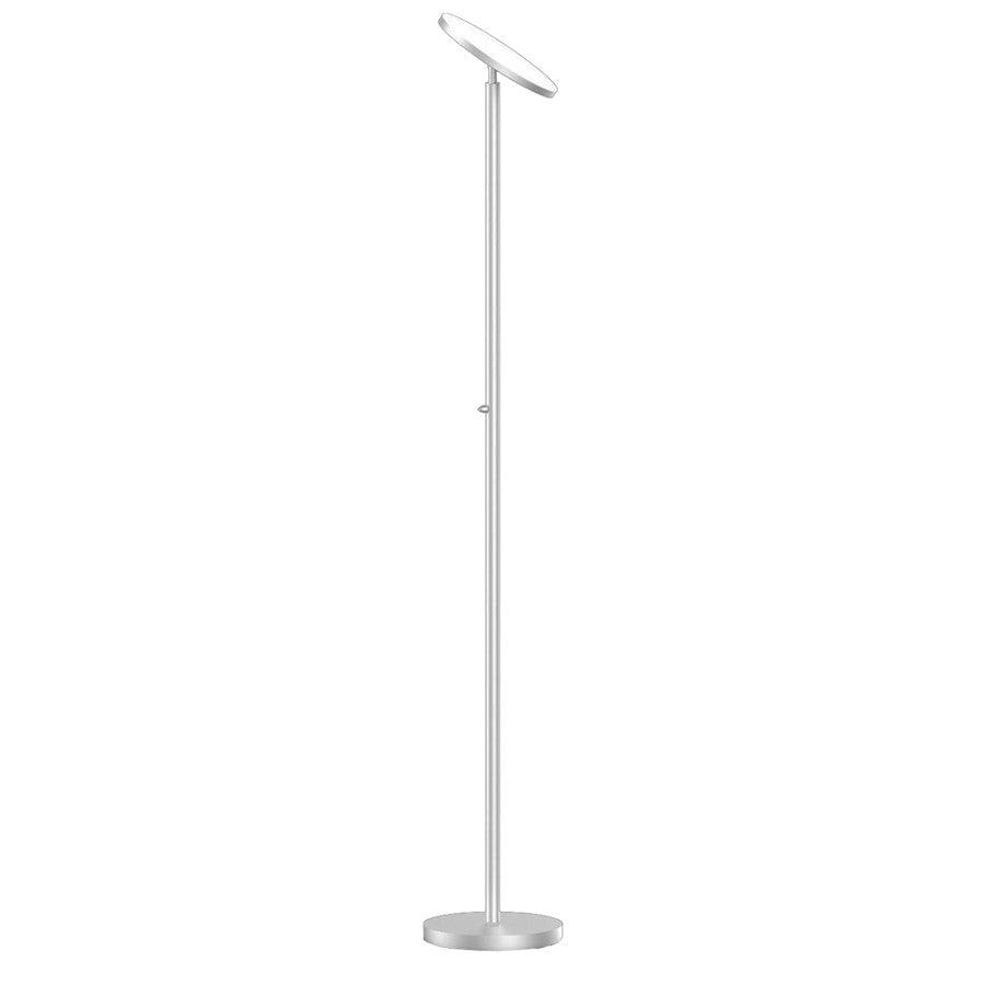 Dainolite 701LEDF-SN 72in LED Torchier Floor Lamp | Modern Satin Nickel Metal | Living Room & Bedroom Ambient Light | 2600 Lumens | Model 701LEDF-SN