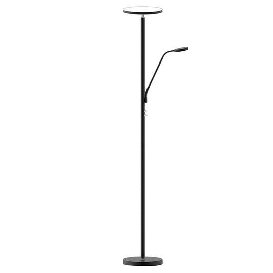 Dainolite 801LEDF Mother and Son LED Floor Lamp | Satin Black Metal | Living Room & Bedroom Reading Light | 11.25 x 11.25 x 72 in | Model 801LEDF-SB