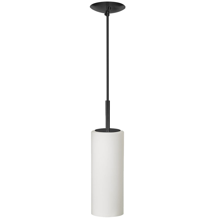 Dainolite Paza 4in 1-Light Pendant | Modern Matte Black and White Glass | Kitchen Island & Dining Room | 4 x 4 x 11 in | Model 83202-MB-WH