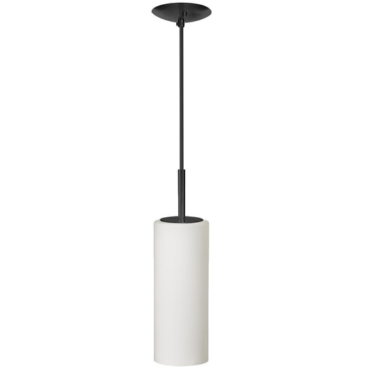 Dainolite Paza 4in 1-Light Pendant | Modern Matte Black and White Glass | Kitchen Island & Dining Room | 4 x 4 x 11 in | Model 83202-MB-WH