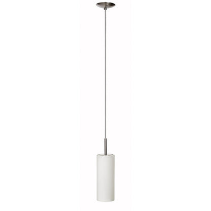 Dainolite 4in 1-Light Pendant | Modern Satin Chrome and White Frosted Glass | Kitchen Island & Dining Room | 4 x 4 x 11 in | Model 83202-SC-WH