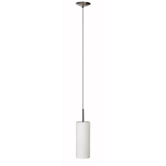 Dainolite 4in 1-Light Pendant | Modern Satin Chrome and White Frosted Glass | Kitchen Island & Dining Room | 4 x 4 x 11 in | Model 83202-SC-WH