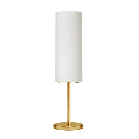 Dainolite Paza 5in 1-Light Table Lamp | Modern Aged Brass and White Glass | Bedroom & Living Room Accent | 5 x 5 x 18 in | Model 83205-AGB-WH