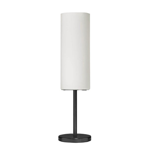 Dainolite Paza 5in 1-Light Table Lamp | Modern Matte Black and White Glass | Bedroom & Office Accent | 5 x 5 x 18 in | Model 83205-MB-WH