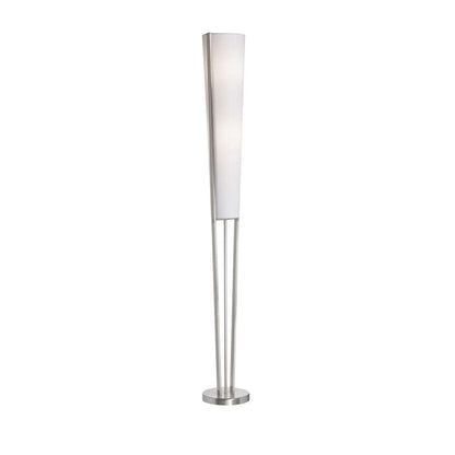 Dainolite Emotions 61in 2-Light Floor Lamp | Modern Satin Chrome and Linen Fabric Shade | Living Room & Bedroom Reading Light | Model 83323F-SC