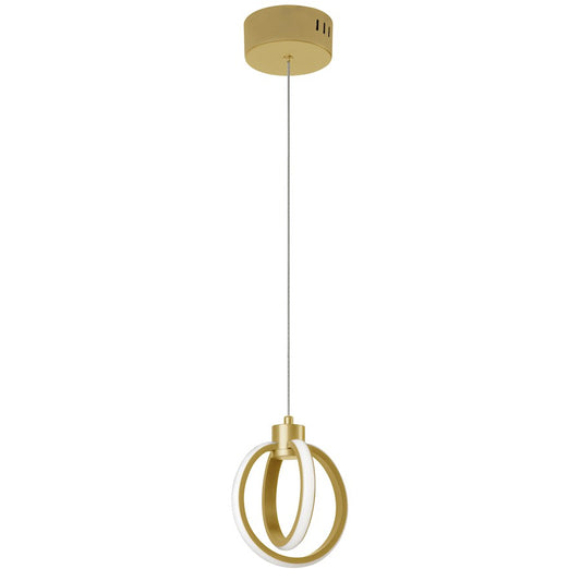 Dainolite Parson 9228 6in 1-Light LED Pendant | Aged Brass and White Silicone | Kitchen Island & Dining Room | 6 x 6 x 8 in | Model 9228-614LEDP-AGB
