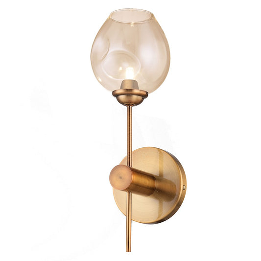 Dainolite Abii 5in 1-Light Wall Sconce | Transitional Vintage Bronze and Champagne Glass | Bathroom & Hallway Accent | Model ABI-141W-VB