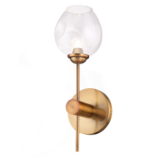 Dainolite Abii 15in 1-Light Wall Sconce | Transitional Vintage Bronze and Clear Glass | Bathroom & Hallway | 5 x 5 x 15 in | Model ABI-141W-VB-CLR