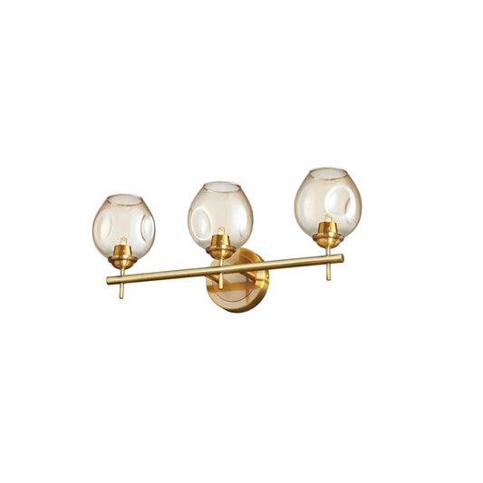 Dainolite Abii 18in 3-Light Vanity Light | Transitional Vintage Bronze and Champagne Glass | Bathroom Vanity | 18 x 4 x 9 in | Model ABI-203W-VB