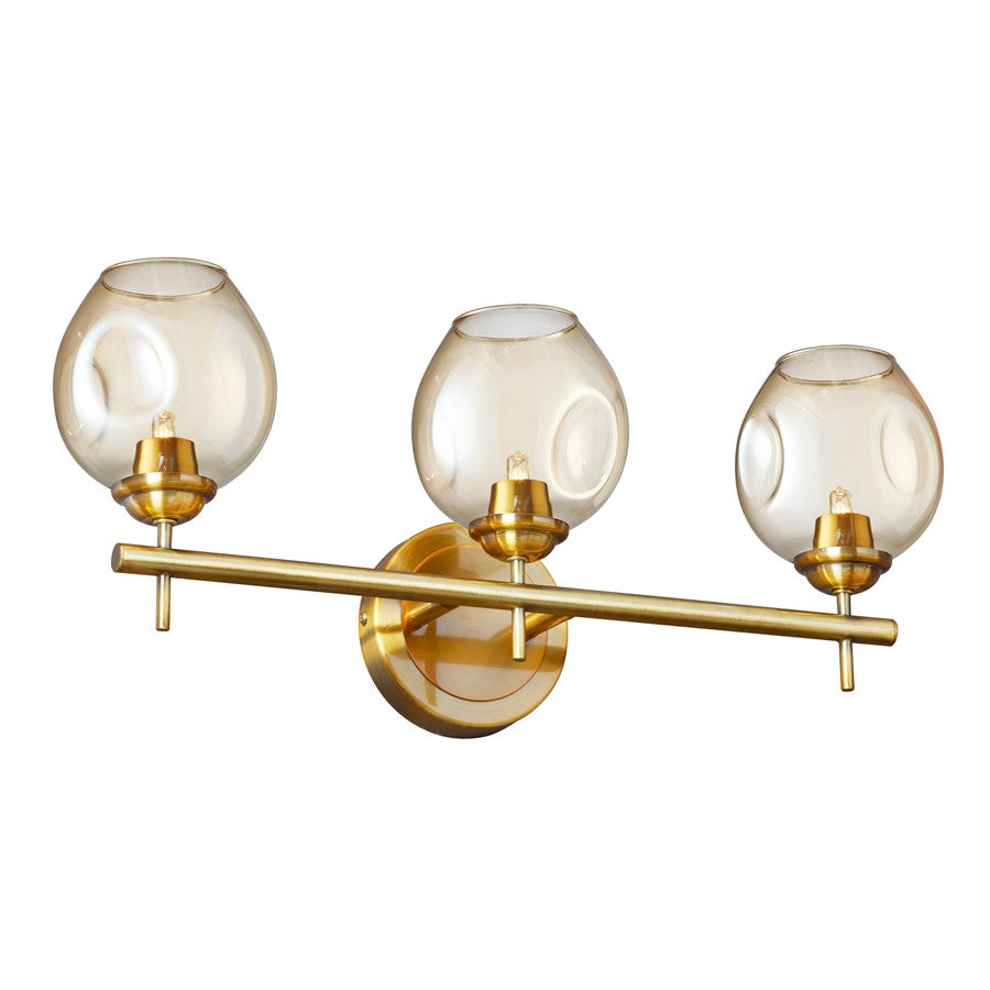 Dainolite Abii 18in 3-Light Vanity Light | Transitional Vintage Bronze and Champagne Glass | Bathroom Vanity | 18 x 4 x 9 in | Model ABI-203W-VB