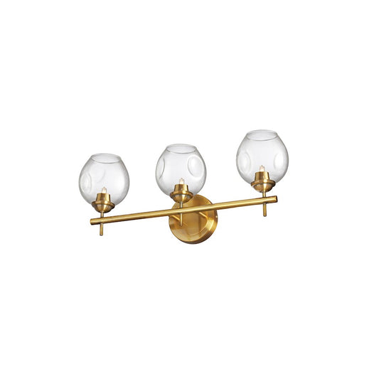 Dainolite Abii 18in 3-Light Vanity | Transitional Vintage Bronze and Clear Glass | Bathroom Vanity Light | 18.2 x 4.5 x 9 in | Model ABI-203W-VB-CLR