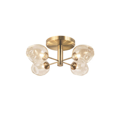 Dainolite Abii 20in 4-Light Semi-Flush Mount | Transitional Vintage Bronze and Champagne Glass | Entryway & Hallway Light | Model ABI-204SF-VB