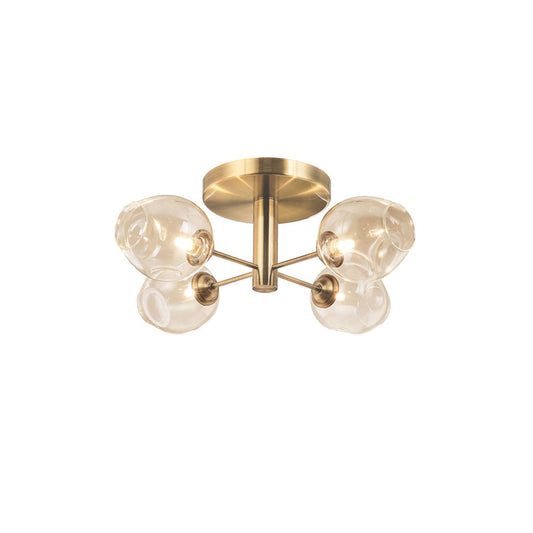 Dainolite Abii 20in 4-Light Semi-Flush Mount | Transitional Vintage Bronze and Champagne Glass | Entryway & Hallway Light | Model ABI-204SF-VB