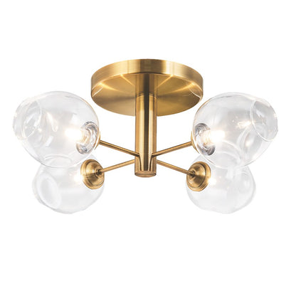 Dainolite Abii 20in 4-Light Semi-Flush Mount | Transitional Vintage Bronze and Clear Glass | Entryway & Hallway Light | Model ABI-204SF-VB-CLR