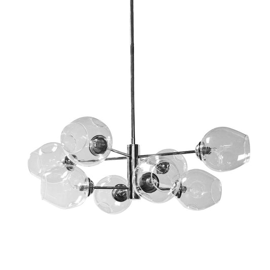 Dainolite Abii 26in 8-Light Pendant | Transitional Polished Chrome and Clear Glass | Kitchen Island & Dining Room | Model ABI-268P-PC