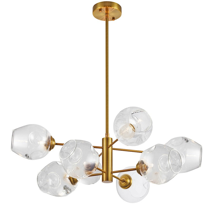 Dainolite Abii 26in 8-Light Pendant | Transitional Vintage Bronze and Clear Glass | Kitchen Island & Dining Room | Model ABI-268P-VB-SP-CLR