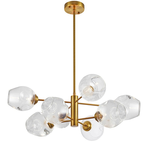Dainolite Abii 26in 8-Light Pendant | Transitional Vintage Bronze and Clear Glass | Kitchen Island & Dining Room | Model ABI-268P-VB-SP-CLR
