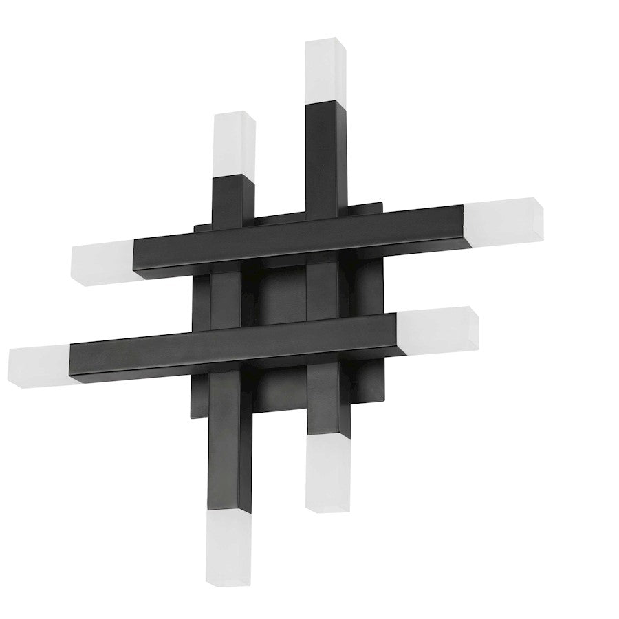 Dainolite Acasia 16in 8-Light LED Sconce | Contemporary Matte Black and Frosted Acrylic | Hallway & Bedroom | Model ACS-1432W-MB-FR