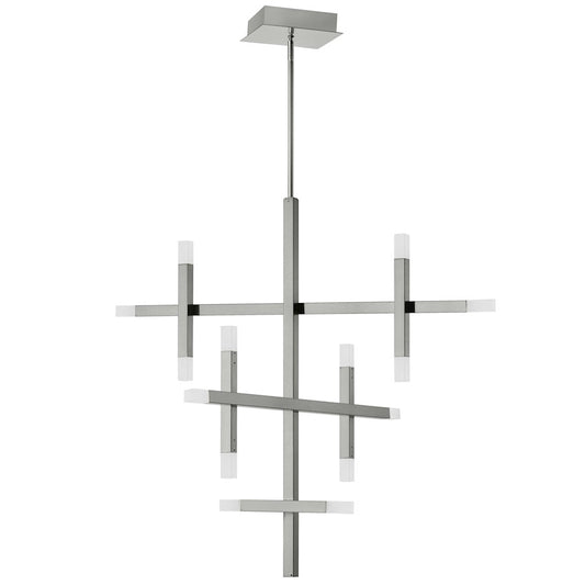 Dainolite Acasia 36in 14-Light Chandelier | Contemporary Polished Chrome and White Frosted Acrylic | Dining Room & Foyer | Model ACS-3656C-PC-FR