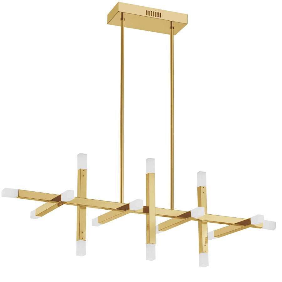 Dainolite Acasia 40in 16-Light Chandelier | Contemporary Aged Brass Metal and Frosted Acrylic | Foyer & Dining Room | 14 x 40 x | Model ACS-4064HC-AGB-FR