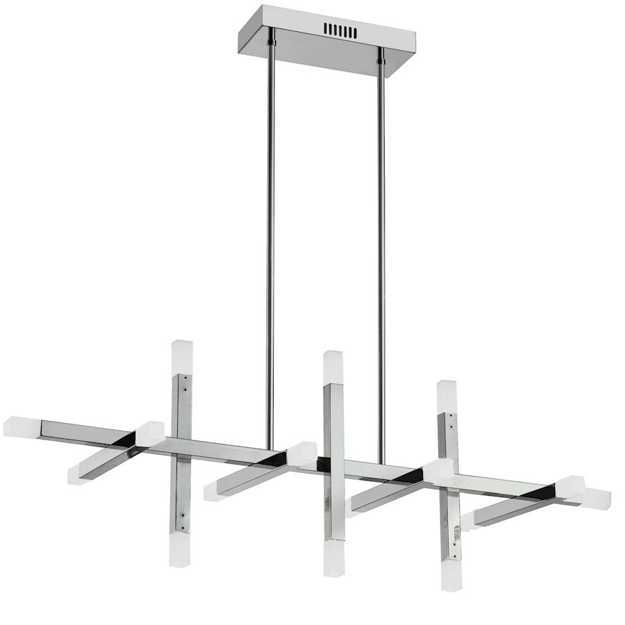 Dainolite Acasia 40in 16-Light Chandelier | Contemporary Polished Chrome and Frosted Acrylic | Foyer & Dining Room | Model ACS-4064HC-PC-FR