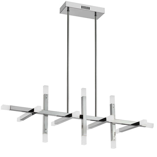Dainolite Acasia 40in 16-Light Chandelier | Contemporary Polished Chrome and Frosted Acrylic | Foyer & Dining Room | Model ACS-4064HC-PC-FR