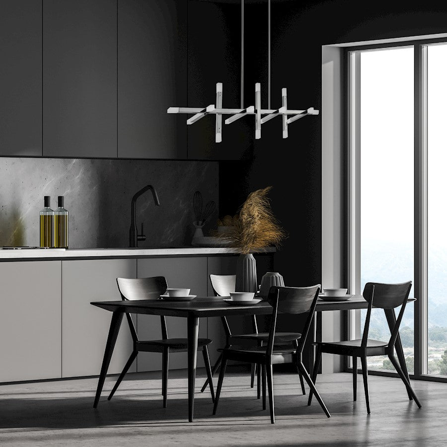 Dainolite Acasia 40in 16-Light Chandelier | Contemporary Polished Chrome and Frosted Acrylic | Foyer & Dining Room | Model ACS-4064HC-PC-FR