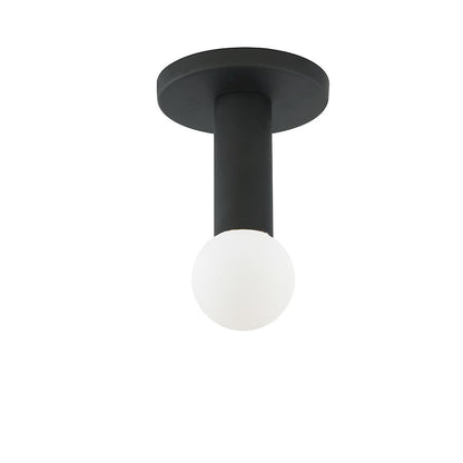 Dainolite Adams 5in 1-Light Flush Mount | Transitional Matte Black | Hallway & Closet | 4.75 x 4.75 x 4.25 in | Model ADS-41FH-MB