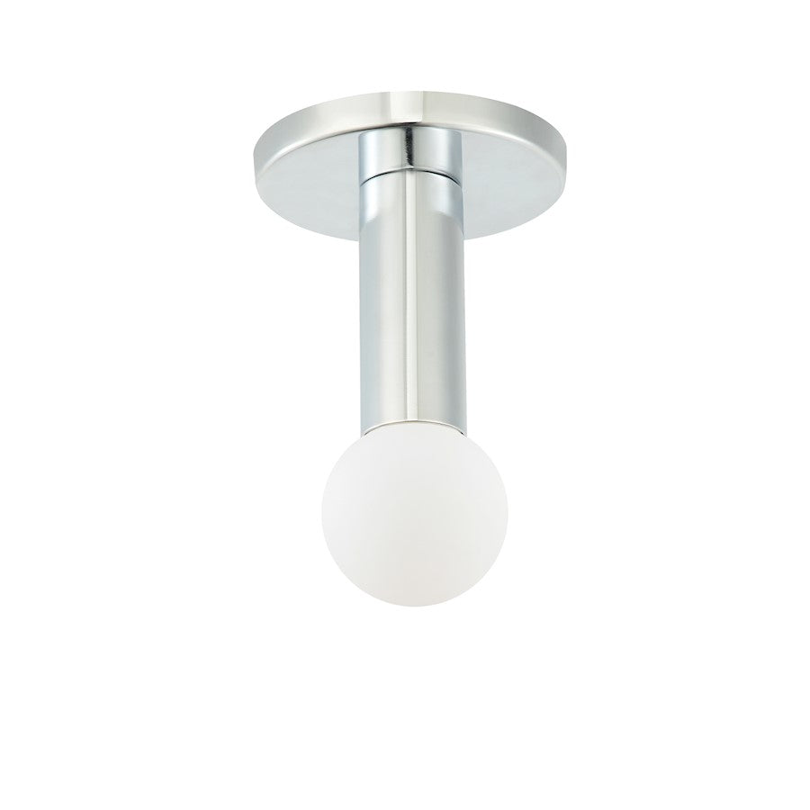 Dainolite Adams 4.75in 1-Light Flush Mount | Modern Polished Chrome Metal | Bedroom & Hallway Ceiling Light | 4.25 in H | Model ADS-41FH-PC