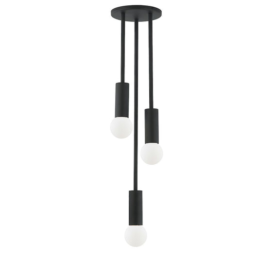 Dainolite Adams 6in 3-Light Pendant | Transitional Matte Black Metal | Kitchen Island & Dining Room | 4.5-43.75 in Drop | Model ADS-63P-MB