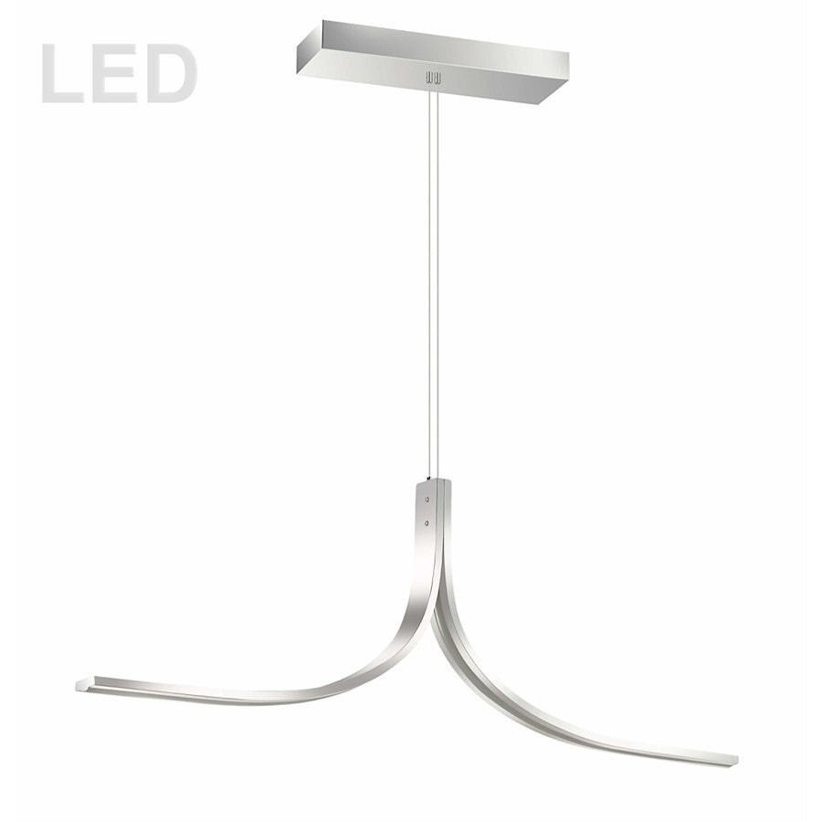Dainolite Alison 40in 2-Light LED Horizontal Pendant | Modern Polished Chrome Metal | Kitchen Island & Dining Room | 2 x 40 x 13 in | Model ALN-402HP-PC