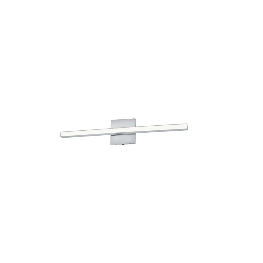 Dainolite Alexander 24in 1-Light Vanity | Modern Polished Chrome and White Acrylic | Bathroom & Powder Room | 1440 Lumens | Model ALX-2418LEDW-PC