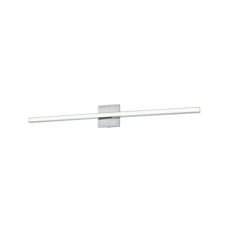 Dainolite Alexander 35in 1-Light Vanity Light | Modern Polished Chrome and White Acrylic | Bathroom Vanity | 35.5 x 4.75 in | Model ALX-3624LEDW-PC