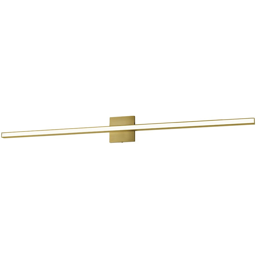 Dainolite Alexander 47in 1-Light Vanity Light | Modern Aged Brass and White Acrylic | Bathroom Vanity | 47.5 x 4.75 in | Model ALX-4836LEDW-AGB