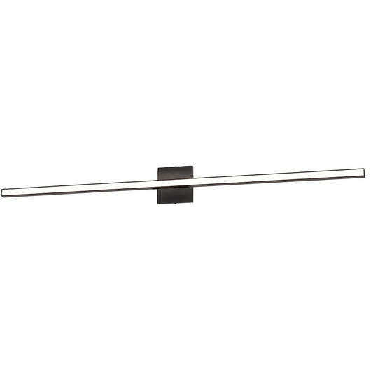 Dainolite Alexander 47in 1-Light Vanity Light | Modern Matte Black and White Acrylic | Bathroom Vanity | 47.5 x 4.75 in | Model ALX-4836LEDW-MB