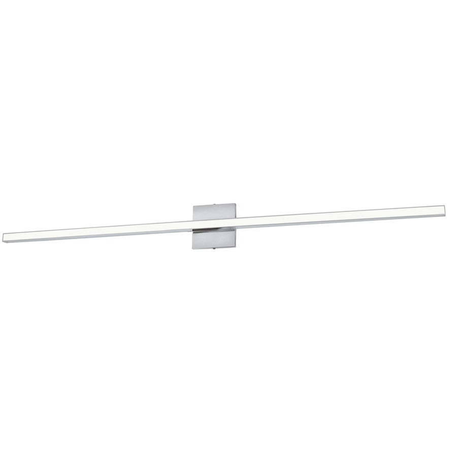 Dainolite Alexander 47in 1-Light Vanity Light | Modern Polished Chrome and White Acrylic | Bathroom Vanity | 47.5 x 4.75 in | Model ALX-4836LEDW-PC