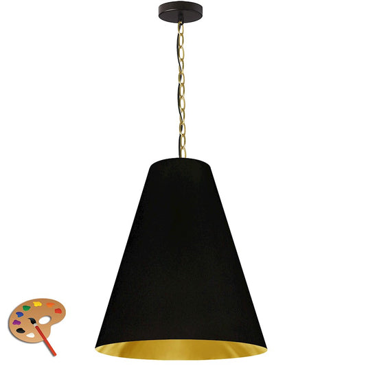 Dainolite Anaya 20in 1-Light Pendant | Transitional Aged Brass and Black Fabric Shade | Kitchen Island & Dining Room | Model ANA-M-AGB-698