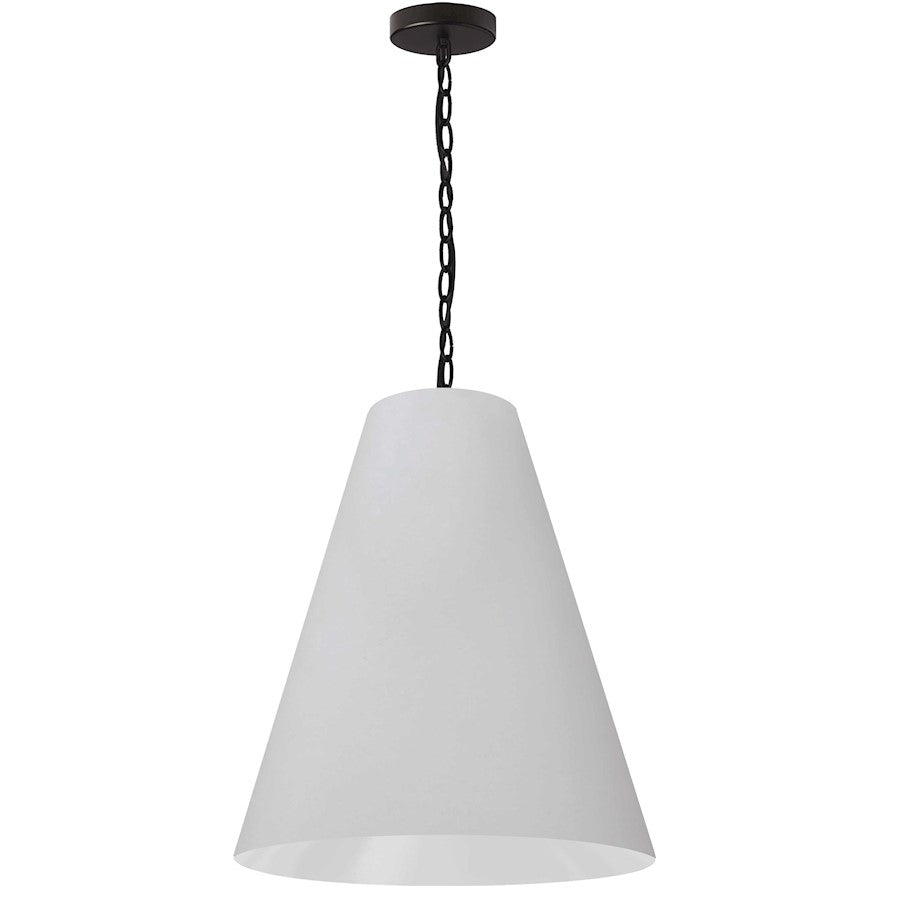 Dainolite Anaya 20in 1-Light Pendant | Transitional White Fabric and Matte Black Metal | Kitchen Island & Dining Room | 20 x 20 x 18 | Model ANA-M-MB-790