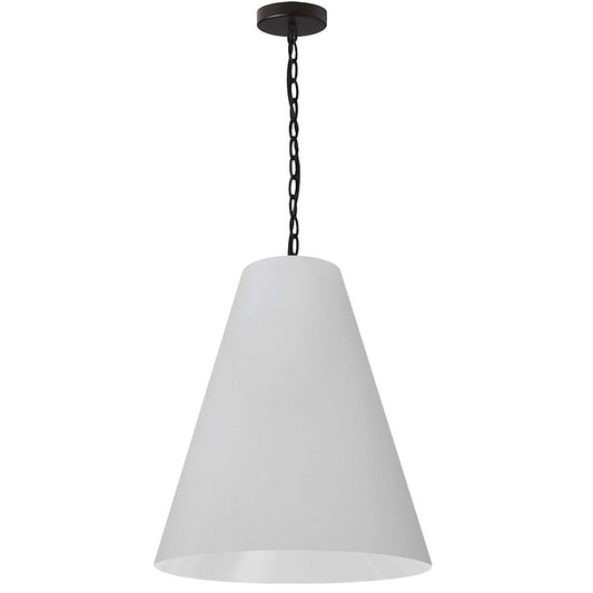 Dainolite Anaya 20in 1-Light Pendant | Transitional White Fabric and Matte Black Metal | Kitchen Island & Dining Room | 20 x 20 x 18 | Model ANA-M-MB-790