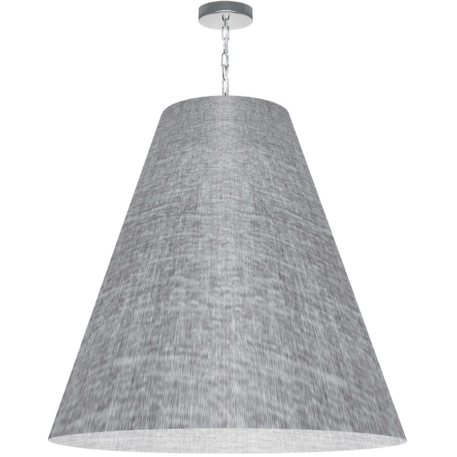 Dainolite Anaya 32in 1-Light Pendant | Transitional Grey Fabric and Polished Chrome Metal | Kitchen Island & Dining Room | 32 x 32 | Model ANA-XL-PC-2423