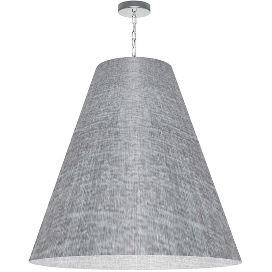 Dainolite Anaya 32in 1-Light Pendant | Transitional Grey Fabric and Polished Chrome Metal | Kitchen Island & Dining Room | 32 x 32 | Model ANA-XL-PC-2423