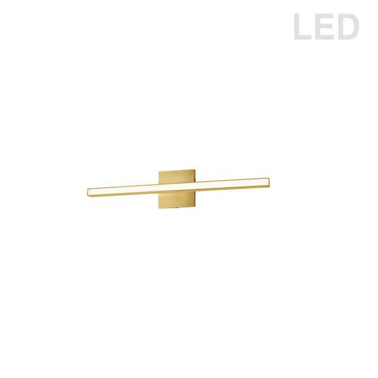Dainolite Arandel 24in 1-Light LED Vanity Light | Modern Aged Brass Metal and White Acrylic | Bathroom Vanity & Powder Room | Model ARL-2418LEDW-AGB