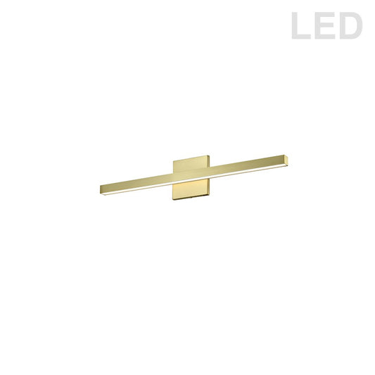 Dainolite Arandel 24in 1-Light Wall Sconce | Modern Aged Brass and White Acrylic | Hallway & Bedroom Accent | 24 x 5 x 2 in | Model ARL-2518LEDW-AGB