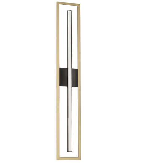 Dainolite Arandel 28in 1-Light Vanity Light | Modern Aged Brass/Matte Black and White Acrylic | Bathroom & Powder Room | Model ARL-2818LEDW-AGB-MB