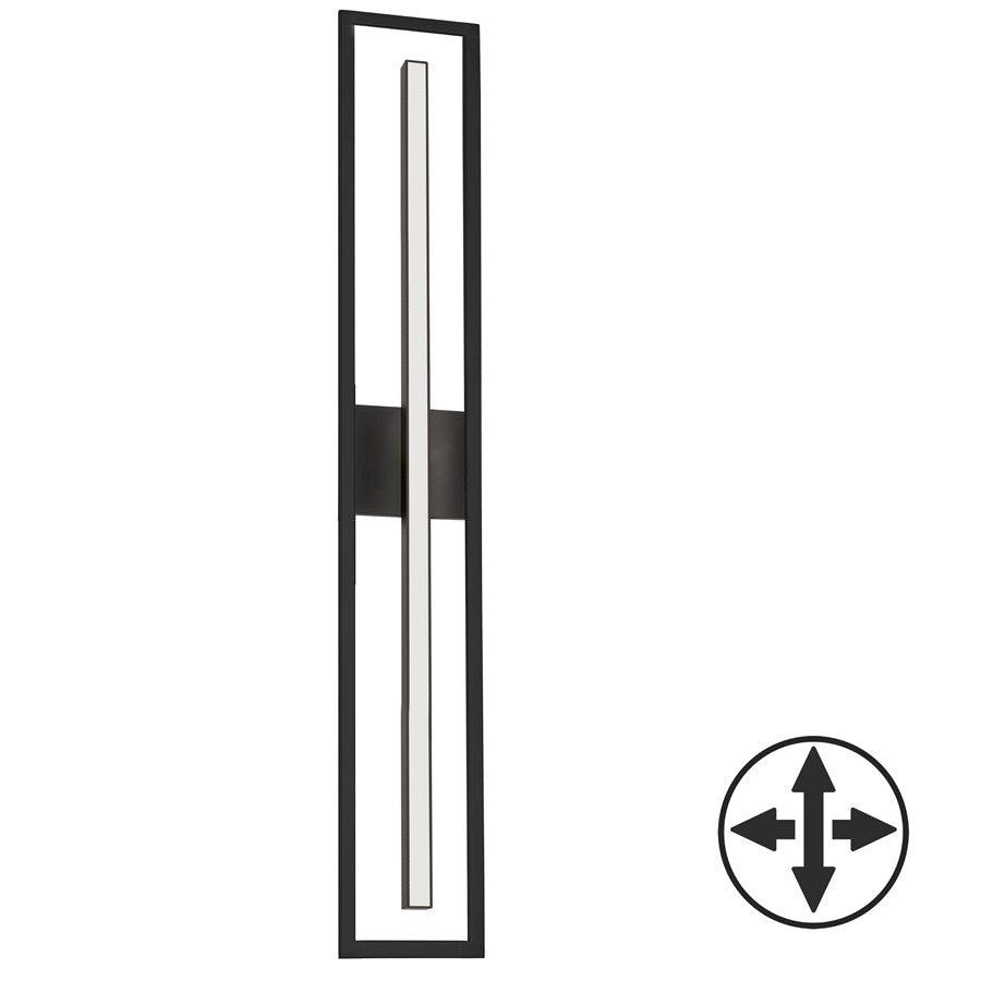 Dainolite Arandel 28in 1-Light LED Vanity Light | Modern Matte Black and White Acrylic | Bathroom & Powder Room | Model ARL-2818LEDW-MB