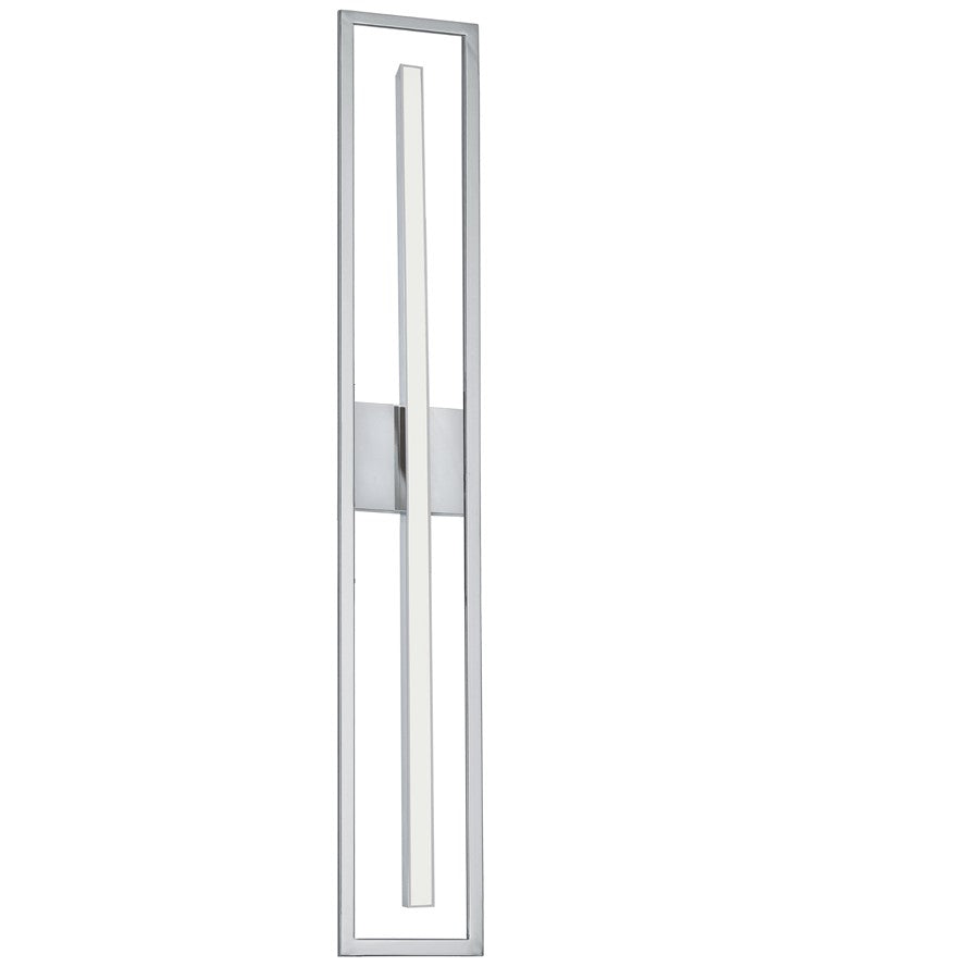 Dainolite Arandel 28in 1-Light Vanity Light | Modern Polished Chrome and White Acrylic | Bathroom & Powder Room | Model ARL-2818LEDW-PC